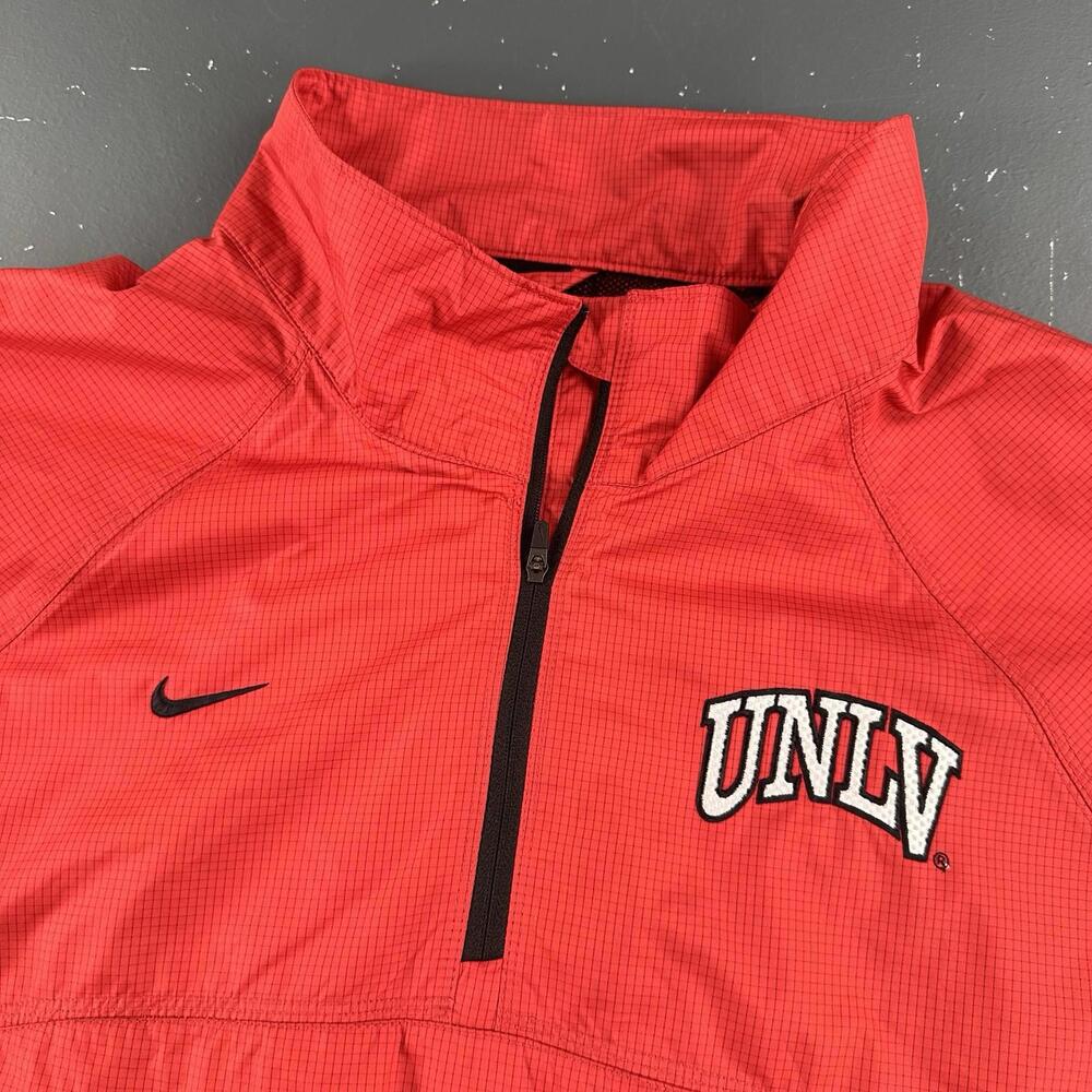 UNLV Rebels Jacket Mens XL Red Microcheck Nike Stormfit Rain Wind Track VTG